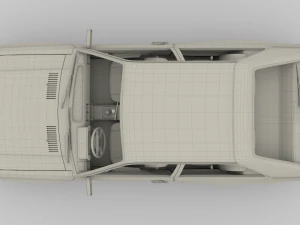 1981 audi coupe quattro with interior silver 3D Model
