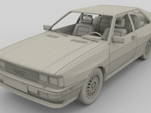 1981 audi coupe quattro with interior silver 3D Model