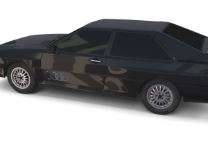 1981 audi coupe quattro black 3D 모델