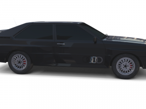 1981 audi coupe quattro black 3D 모델