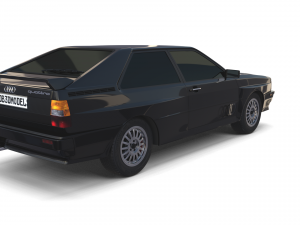 1981 audi coupe quattro black 3D 모델