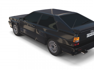1981 audi coupe quattro black 3D 모델