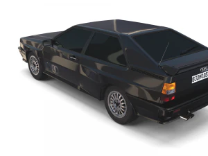 1981 audi coupe quattro black 3D Model