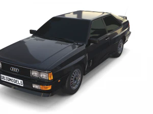 1981 audi coupe quattro black 3D Model