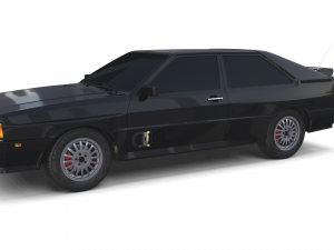 1981 audi coupe quattro black 3D 모델