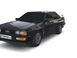 1981 audi coupe quattro black 3D 모델