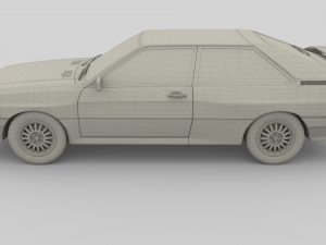 1981 audi coupe quattro black 3D 모델