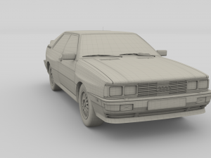 1981 audi coupe quattro black 3D 모델