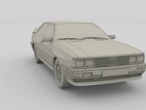 1981 audi coupe quattro black 3D Model