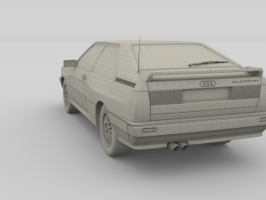 1981 audi coupe quattro black 3D 모델