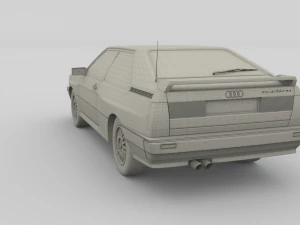1981 audi coupe quattro black 3D Model