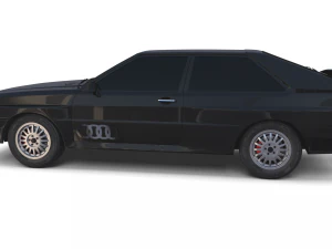 1981 audi coupe quattro black 3D Model