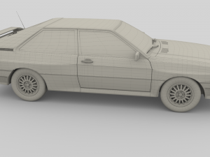 1981 audi coupe quattro black 3D 모델