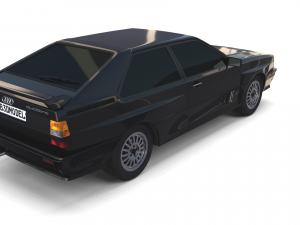 1981 audi coupe quattro black 3D 모델
