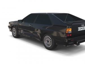1981 audi coupe quattro black 3D 모델