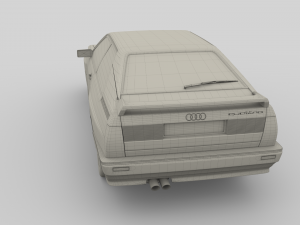 1981 audi coupe quattro black 3D 모델