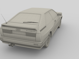 1981 audi coupe quattro black 3D 모델