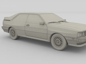 1981 audi coupe quattro black 3D 모델