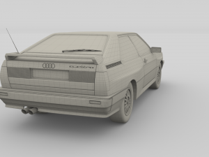 1981 audi coupe quattro black 3D 모델