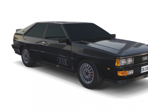 1981 audi coupe quattro black 3D 모델