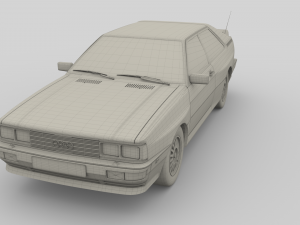 1981 audi coupe quattro black 3D 모델