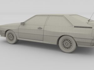 1981 audi coupe quattro black 3D 모델