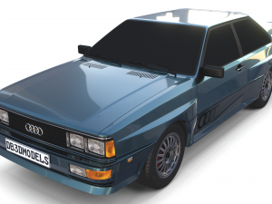 1981 audi coupe quattro dark blue 3D Model