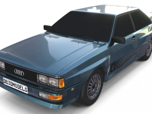 1981 audi coup&eacute; quattro bleu fonc&eacute; Modèle 3D