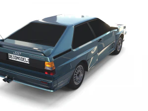 1981 audi coupe quattro dark blue 3D Model