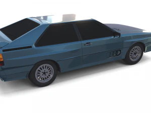 1981 audi coupe quattro dark blue 3D Model