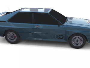 1981 audi coupe quattro dark blue 3D Model