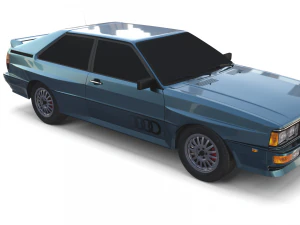 1981 audi coupe quattro dark blue 3D Model