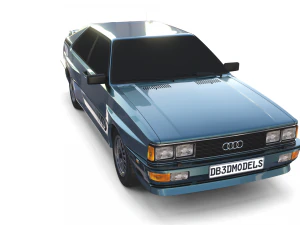1981 audi coupe quattro dark blue 3D Model