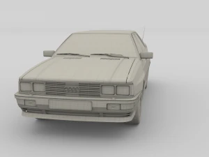 1981 audi coupe quattro dark blue 3D Model