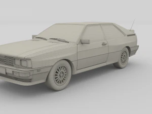 1981 audi coupe quattro dark blue 3D Model