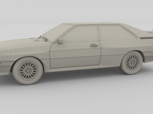 1981 audi coupe quattro dark blue 3D-Modell