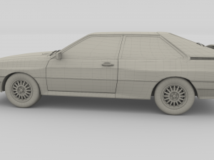 1981 audi coupe quattro dark blue 3D-Modell
