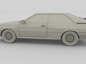 1981 audi coupe quattro dark blue 3D Model