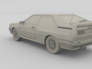 1981 audi coupe quattro dark blue 3D-Modell