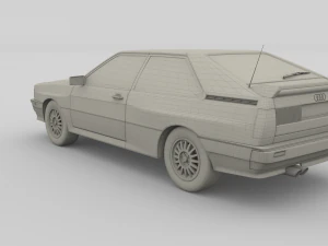 1981 audi coupe quattro dark blue 3D Model