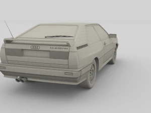 1981 audi coupe quattro dark blue 3D Model