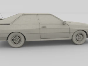 1981 audi coupe quattro dark blue 3D Model
