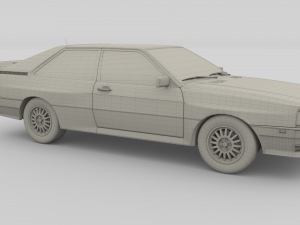 1981 audi coupe quattro dark blue 3D-Modell