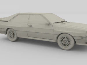 1981 audi coupe quattro dark blue 3D Model