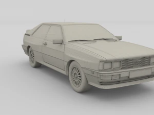1981 audi coupe quattro dark blue 3D Model