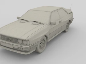 1981 audi coupe quattro dark blue 3D Model
