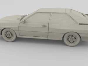 1981 audi coupe quattro dark blue 3D Model