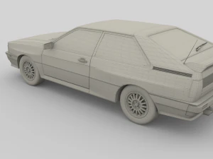 1981 audi coupe quattro dark blue 3D Model