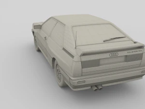 1981 audi coupe quattro dark blue 3D Model