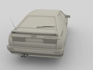 1981 audi coupe quattro dark blue 3D Model